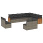 vidaXL Set de sofás de jardín 12 pzas con cojines ratán sintético gris vidaXL Set de sofás de jardín 12 pzas con cojines ratán sintético gris