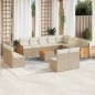 vidaXL Set sofás de jardín con cojines 13 pzas ratán sintético beige vidaXL Set sofás de jardín con cojines 13 pzas ratán sintético beige