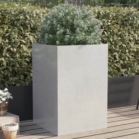 vidaXL Jardinera de acero inoxidable plateado 52x48x75 cm