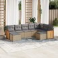 vidaXL Set de sofás de jardín 9 pzas con cojines ratán sintético beige vidaXL Set de sofás de jardín 9 pzas con cojines ratán sintético beige