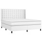 vidaXL Cama box spring con colchón cuero sintético blanco 180x200 cm vidaXL Cama box spring con colchón cuero sintético blanco 180x200 cm