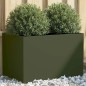 vidaXL Jardinera de acero laminado en frío verde oliva 62x40x39 cm vidaXL Jardinera de acero laminado en frío verde oliva 62x40x39 cm