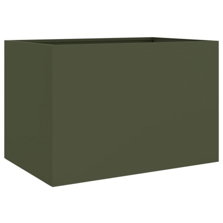 vidaXL Jardinera de acero laminado en frío verde oliva 62x40x39 cm