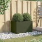 vidaXL Jardinera de acero laminado en frío verde oliva 62x40x39 cm vidaXL Jardinera de acero laminado en frío verde oliva 62x40x39 cm