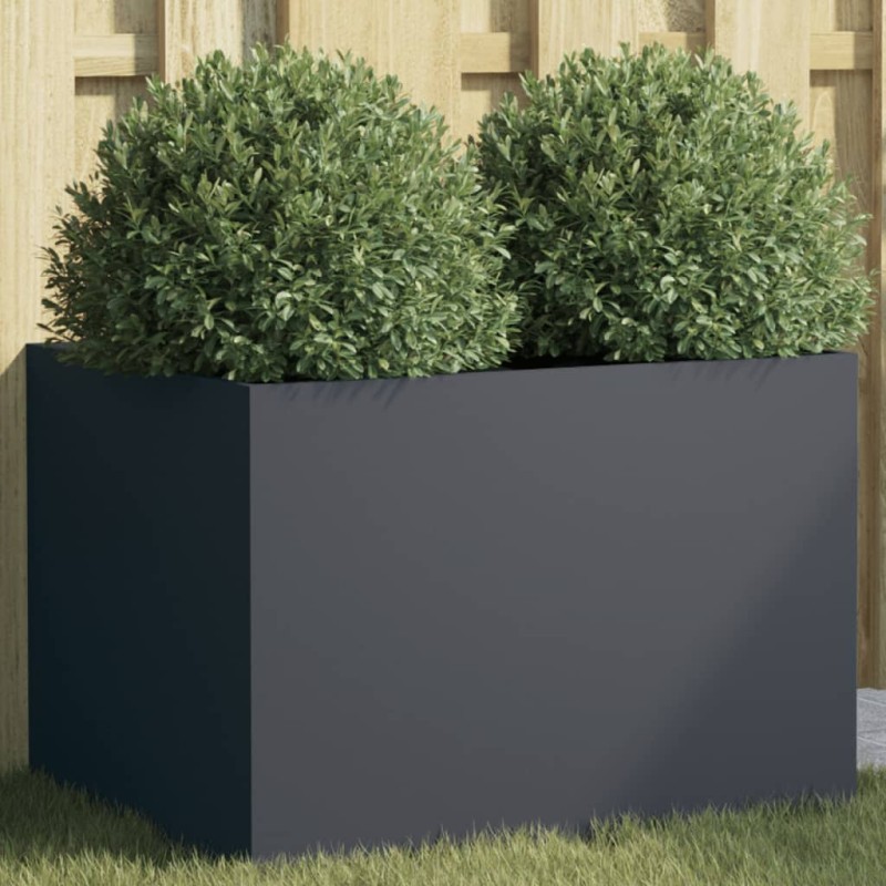 vidaXL Jardinera de acero laminado en frío antracita 62x47x46 cm vidaXL Jardinera de acero laminado en frío antracita 62x47x46 cm