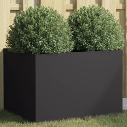 vidaXL Jardinera de acero laminado en frío negro 62x47x46 cm
