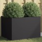 vidaXL Jardinera de acero laminado en frío negro 62x47x46 cm vidaXL Jardinera de acero laminado en frío negro 62x47x46 cm