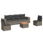 vidaXL Set de sofás de jardín 7 piezas con cojines ratán PE gris vidaXL Set de sofás de jardín 7 piezas con cojines ratán PE gris
