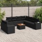 vidaXL Set de sofás de jardín 10 pzas cojines ratán sintético negro vidaXL Set de sofás de jardín 10 pzas cojines ratán sintético negro