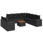 vidaXL Set de sofás de jardín 10 pzas cojines ratán sintético negro vidaXL Set de sofás de jardín 10 pzas cojines ratán sintético negro