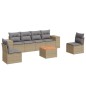 vidaXL Set sofás de jardín 7 piezas y cojines ratán sintético beige vidaXL Set sofás de jardín 7 piezas y cojines ratán sintético beige
