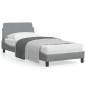 vidaXL Estructura de cama con cabecero de tela gris claro 90x200 cm vidaXL Estructura de cama con cabecero de tela gris claro 90x200 cm
