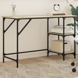 vidaXL Escritorio de metal y madera de ingeniería Sonoma 120x50x75 cm