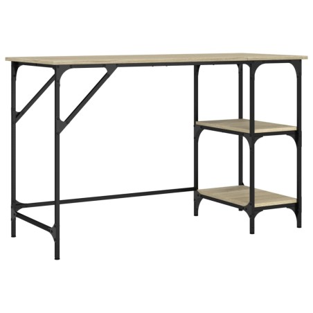 vidaXL Escritorio de metal y madera de ingeniería Sonoma 120x50x75 cm