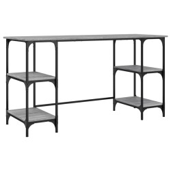 vidaXL Escritorio metal madera de ingeniería gris Sonoma 140x50x75 cm