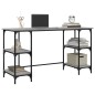 vidaXL Escritorio metal madera de ingeniería gris Sonoma 140x50x75 cm vidaXL Escritorio metal madera de ingeniería gris Sonoma 140x50x75 cm
