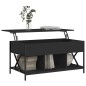 vidaXL Mesa de centro madera de ingeniería y metal negro 100x55x50 cm vidaXL Mesa de centro madera de ingeniería y metal negro 100x55x50 cm