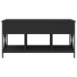 vidaXL Mesa de centro madera de ingeniería y metal negro 100x55x50 cm vidaXL Mesa de centro madera de ingeniería y metal negro 100x55x50 cm