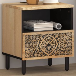 vidaXL Mesita de noche de madera maciza de mango 40x33x46 cm