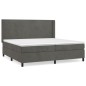 vidaXL Cama box spring con colchón terciopelo gris oscuro 200x200 cm vidaXL Cama box spring con colchón terciopelo gris oscuro 200x200 cm