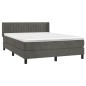 vidaXL Cama box spring con colchón terciopelo gris oscuro 200x200 cm vidaXL Cama box spring con colchón terciopelo gris oscuro 200x200 cm