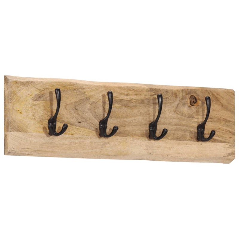 vidaXL Perchero de pared con 4 ganchos madera maciza de mango vidaXL Perchero de pared con 4 ganchos madera maciza de mango