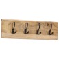 vidaXL Perchero de pared con 4 ganchos madera maciza de mango vidaXL Perchero de pared con 4 ganchos madera maciza de mango