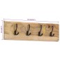vidaXL Perchero de pared con 4 ganchos madera maciza de mango vidaXL Perchero de pared con 4 ganchos madera maciza de mango