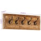 vidaXL Perchero de pared con 5 ganchos madera maciza de mango vidaXL Perchero de pared con 5 ganchos madera maciza de mango