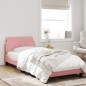 vidaXL Estructura de cama con cabecero de terciopelo rosa 80x200 cm vidaXL Estructura de cama con cabecero de terciopelo rosa 80x200 cm