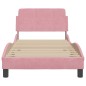 vidaXL Estructura de cama con cabecero de terciopelo rosa 80x200 cm vidaXL Estructura de cama con cabecero de terciopelo rosa 80x200 cm