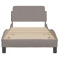 vidaXL Estructura de cama con cabecero de tela gris taupe 90x190 cm vidaXL Estructura de cama con cabecero de tela gris taupe 90x190 cm