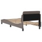 vidaXL Estructura de cama con cabecero de tela gris taupe 90x190 cm vidaXL Estructura de cama con cabecero de tela gris taupe 90x190 cm