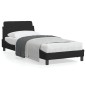 vidaXL Estructura de cama con cabecero de terciopelo negro 90x190 cm vidaXL Estructura de cama con cabecero de terciopelo negro 90x190 cm