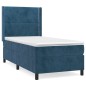vidaXL Cama box spring con colchón terciopelo azul oscuro 80x200 cm vidaXL Cama box spring con colchón terciopelo azul oscuro 80x200 cm