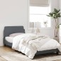 vidaXL Estructura de cama con cabecero terciopelo gris oscuro 90x200cm