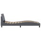vidaXL Estructura de cama con cabecero terciopelo gris oscuro 90x200cm