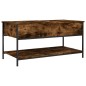 vidaXL Mesa de centro madera ingeniería metal roble humo 100x50x50 cm