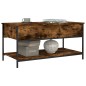 vidaXL Mesa de centro madera ingeniería metal roble humo 100x50x50 cm