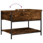 vidaXL Mesa de centro madera ingeniería metal roble humo 70x50x50 cm