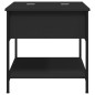 vidaXL Mesa de centro madera de ingeniería y metal negro 70x50x50 cm vidaXL Mesa de centro madera de ingeniería y metal negro 70x50x50 cm