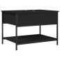 vidaXL Mesa de centro madera de ingeniería y metal negro 70x50x50 cm vidaXL Mesa de centro madera de ingeniería y metal negro 70x50x50 cm