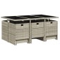 vidaXL Set de comedor de jardín 11 pzas y cojines ratán sintético gris vidaXL Set de comedor de jardín 11 pzas y cojines ratán sintético gris