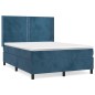 vidaXL Cama box spring con colchón terciopelo azul oscuro 140x200 cm vidaXL Cama box spring con colchón terciopelo azul oscuro 140x200 cm