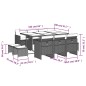 vidaXL Set de comedor de jardín 11 pzas y cojines ratán sintético gris vidaXL Set de comedor de jardín 11 pzas y cojines ratán sintético gris