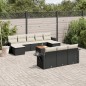 vidaXL Set de sofás de jardín 11 pzas y cojines ratán sintético negro vidaXL Set de sofás de jardín 11 pzas y cojines ratán sintético negro