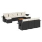 vidaXL Set de sofás de jardín 11 pzas y cojines ratán sintético negro vidaXL Set de sofás de jardín 11 pzas y cojines ratán sintético negro