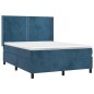 vidaXL Cama box spring con colchón terciopelo azul oscuro 140x200 cm vidaXL Cama box spring con colchón terciopelo azul oscuro 140x200 cm