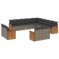 vidaXL Set sofás de jardín con cojines 13 piezas ratán sintético gris vidaXL Set sofás de jardín con cojines 13 piezas ratán sintético gris