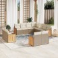 vidaXL Set de sofás de jardín 11pzas con cojines ratán sintético beige vidaXL Set de sofás de jardín 11pzas con cojines ratán sintético beige